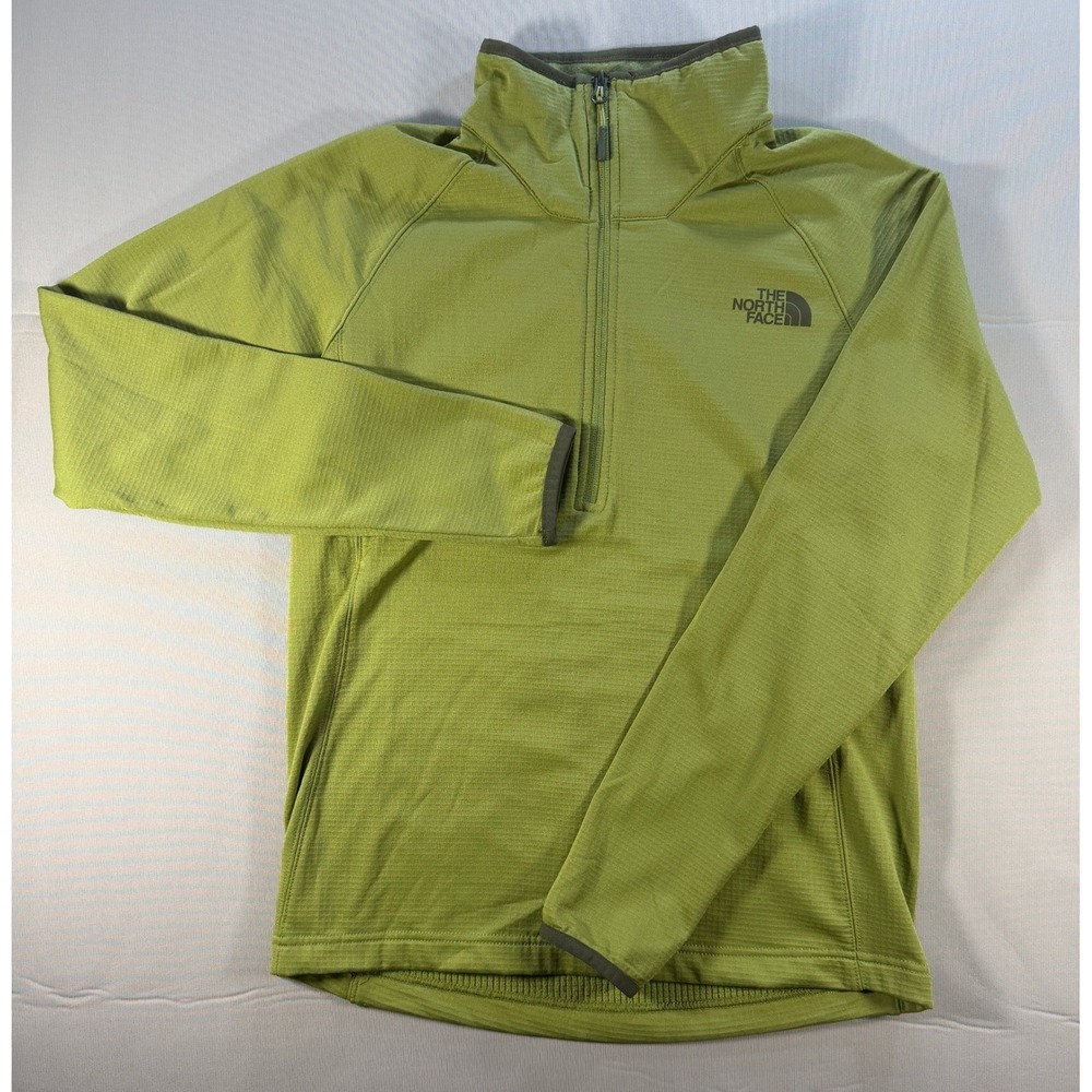 The North Face Mens NF0A2VE2 1/4 Zip Grid Fleece Pullover Green Small